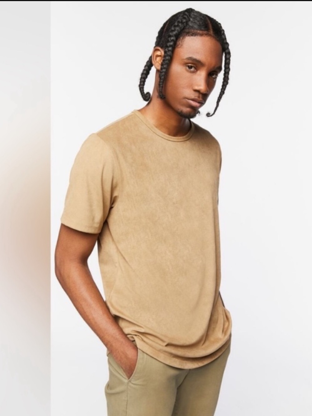 Forever 21 Faux Suede Curved T-shirt